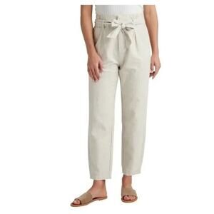 Thread & Supply Casual Lounge Walk the Beach Belted Cuffed Pants Ecru Large $85